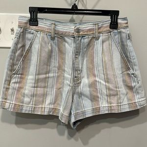 American eagle pastel strip jean high waist shorts